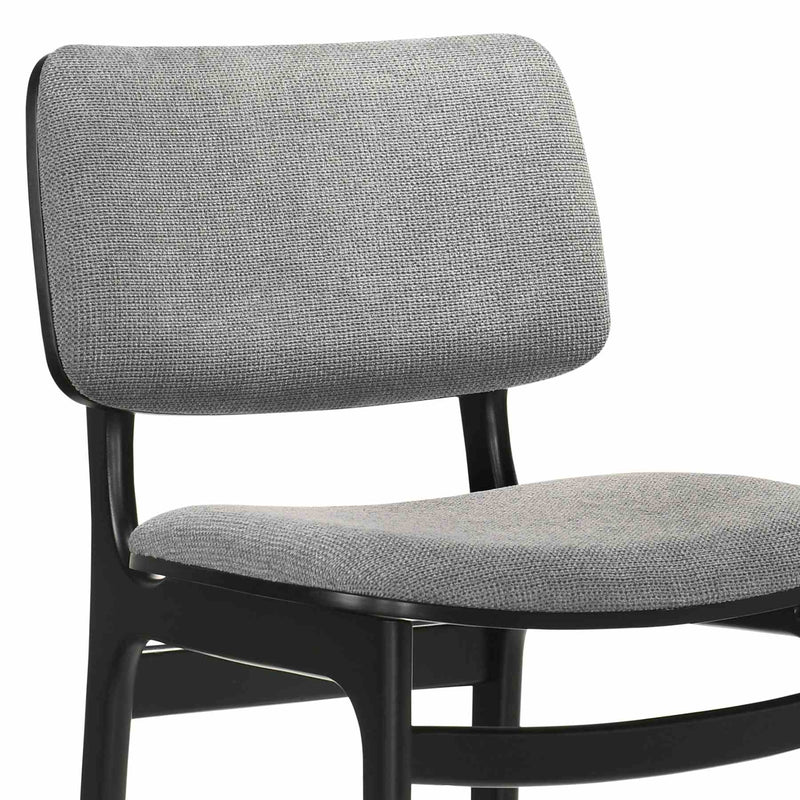 Lima Gray Upholstered Wood Dining Chairs in Black Finish - Set of 2 - Furniture City (CA)l