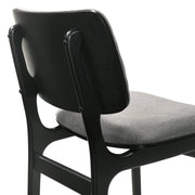 Lima Gray Upholstered Wood Dining Chairs in Black Finish - Set of 2 - Furniture City (CA)l