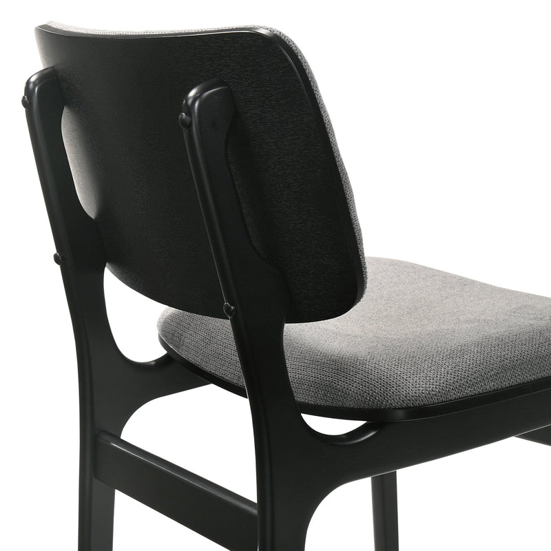 Lima Gray Upholstered Wood Dining Chairs in Black Finish - Set of 2 - Furniture City (CA)l