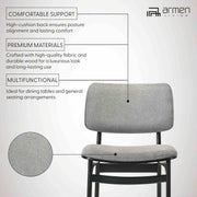 Lima Gray Upholstered Wood Dining Chairs in Black Finish - Set of 2 - Furniture City (CA)l
