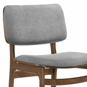 Lima Gray Upholstered Wood Dining Chairs in Walnut Finish - Set of 2 - Furniture City (CA)l