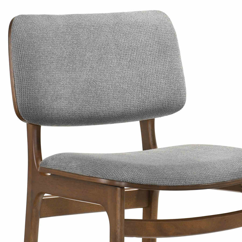 Lima Gray Upholstered Wood Dining Chairs in Walnut Finish - Set of 2 - Furniture City (CA)l