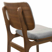 Lima Gray Upholstered Wood Dining Chairs in Walnut Finish - Set of 2 - Furniture City (CA)l
