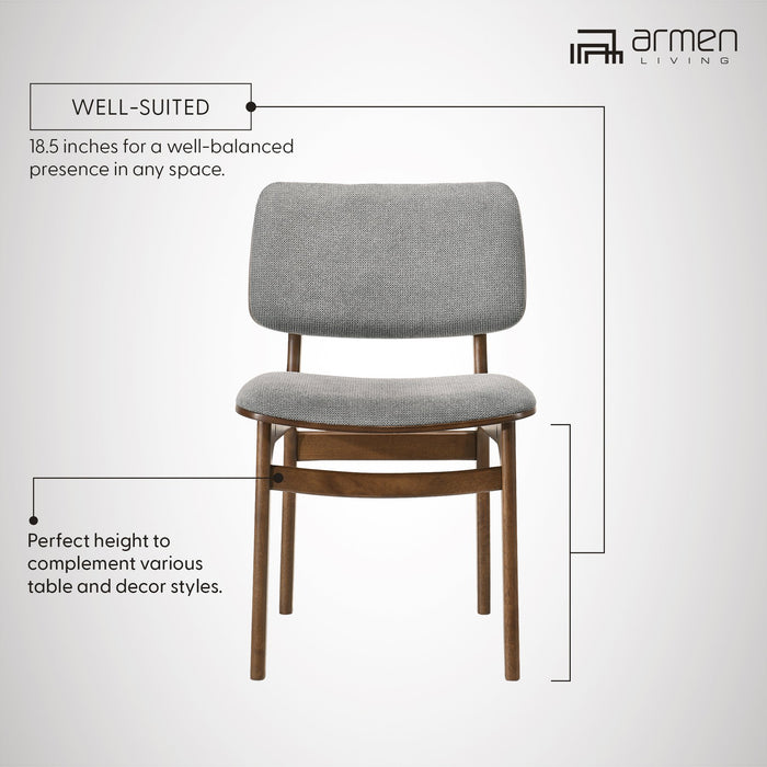 Lima Gray Upholstered Wood Dining Chairs in Walnut Finish - Set of 2