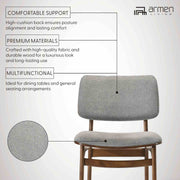 Lima Gray Upholstered Wood Dining Chairs in Walnut Finish - Set of 2 - Furniture City (CA)l