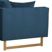 Lenox Blue Velvet Modern Sofa with Brass Legs - Furniture City (CA)l
