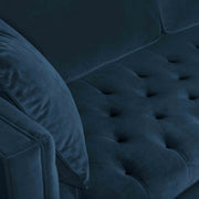 Lenox Blue Velvet Modern Sofa with Brass Legs - Furniture City (CA)l