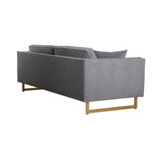 Lenox Gray Velvet Modern Sofa with Brass Legs - Furniture City (CA)l