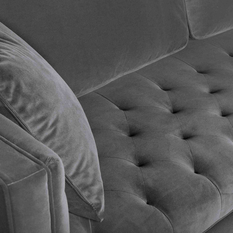 Lenox Gray Velvet Modern Sofa with Brass Legs - Furniture City (CA)l