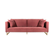 Lenox Pink Velvet Modern Sofa with Brass Legs - Furniture City (CA)l