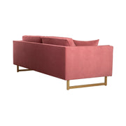 Lenox Pink Velvet Modern Sofa with Brass Legs - Furniture City (CA)l