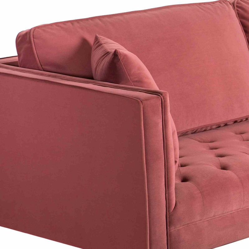 Lenox Pink Velvet Modern Sofa with Brass Legs - Furniture City (CA)l