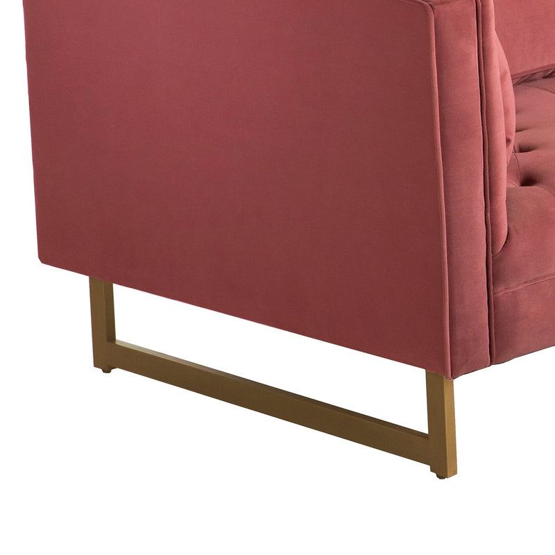 Lenox Pink Velvet Modern Sofa with Brass Legs - Furniture City (CA)l