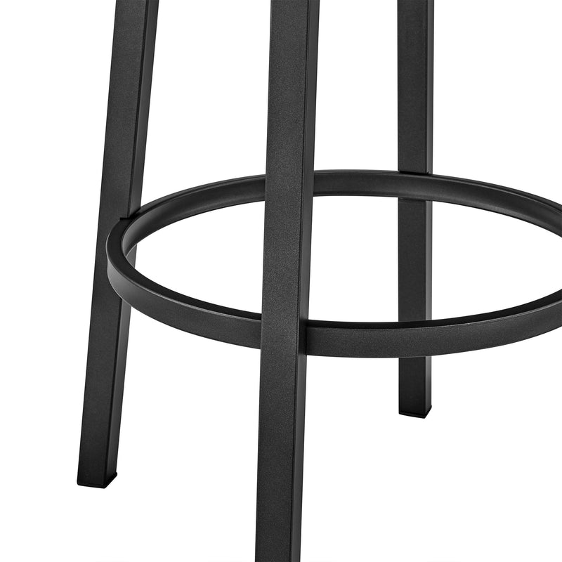 Lorin 26" Counter Height Swivel Bar Stool in Black Finish and Black Faux Leather - Furniture City (CA)l