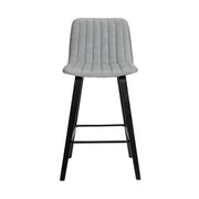 Lorenz 26" Gray Faux Leather Barstool In Black Brushed Wood Finish - Furniture City (CA)l
