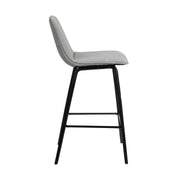 Lorenz 26" Gray Faux Leather Barstool In Black Brushed Wood Finish - Furniture City (CA)l
