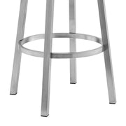 Lorin 26" Black Faux Leather and Brushed Stainless Steel Swivel Bar Stool - Furniture City (CA)l