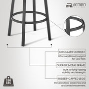 Lorin 26" Counter Height Swivel Bar Stool in Java Finish and Chocolate Faux Leather - Furniture City (CA)l