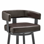 Lorin 26" Counter Height Swivel Bar Stool in Java Finish and Chocolate Faux Leather - Furniture City (CA)l