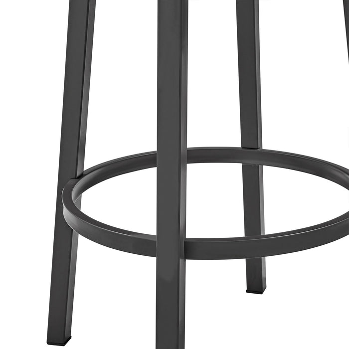 Lorin 26" Counter Height Swivel Bar Stool in Java Finish and Chocolate Faux Leather