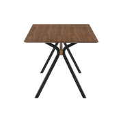Laredo 63" Mid-Century Modern Walnut Wood Dining Table with Black Legs - Furniture City (CA)l