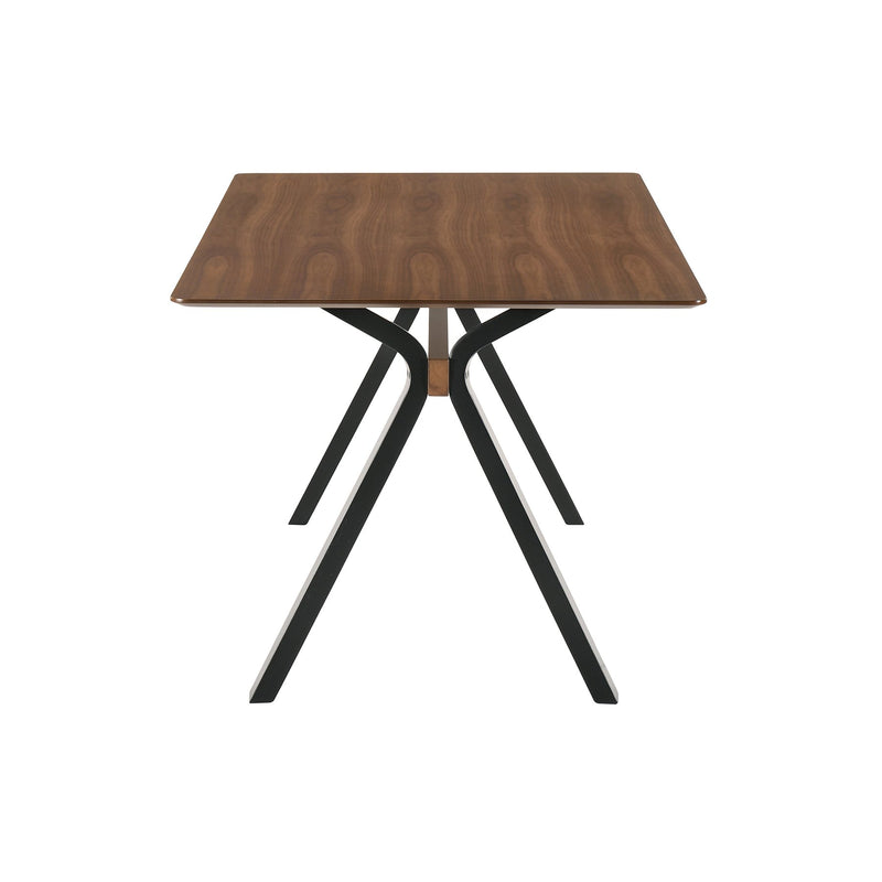 Laredo 63" Mid-Century Modern Walnut Wood Dining Table with Black Legs - Furniture City (CA)l