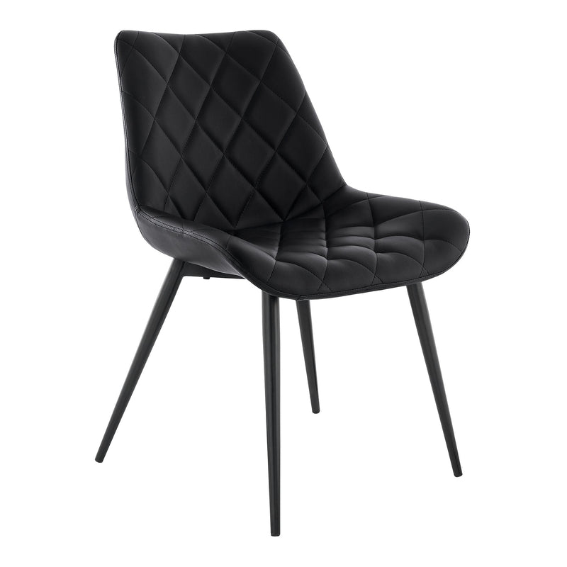 Loralie Black Faux Leather and Black Metal Dining Chairs - Set of 2 - Furniture City (CA)l
