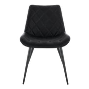 Loralie Black Faux Leather and Black Metal Dining Chairs - Set of 2 - Furniture City (CA)l