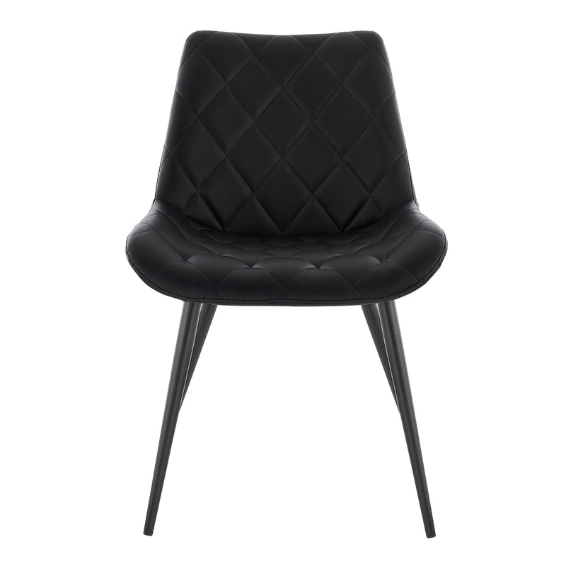 Loralie Black Faux Leather and Black Metal Dining Chairs - Set of 2 - Furniture City (CA)l