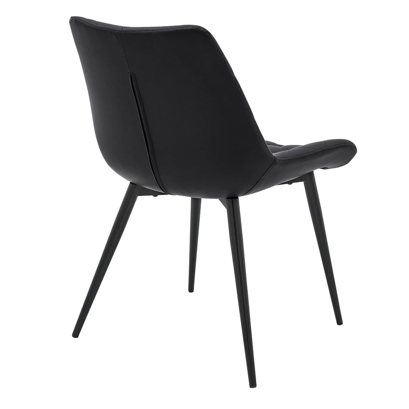 Loralie Black Faux Leather and Black Metal Dining Chairs - Set of 2 - Furniture City (CA)l