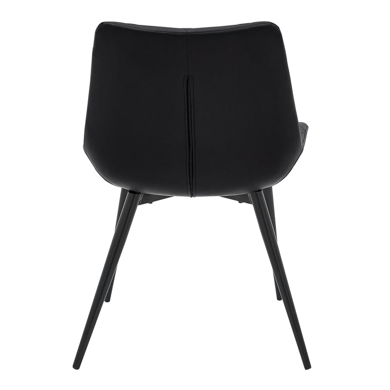 Loralie Black Faux Leather and Black Metal Dining Chairs - Set of 2 - Furniture City (CA)l