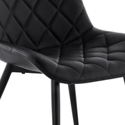 Loralie Black Faux Leather and Black Metal Dining Chairs - Set of 2 - Furniture City (CA)l