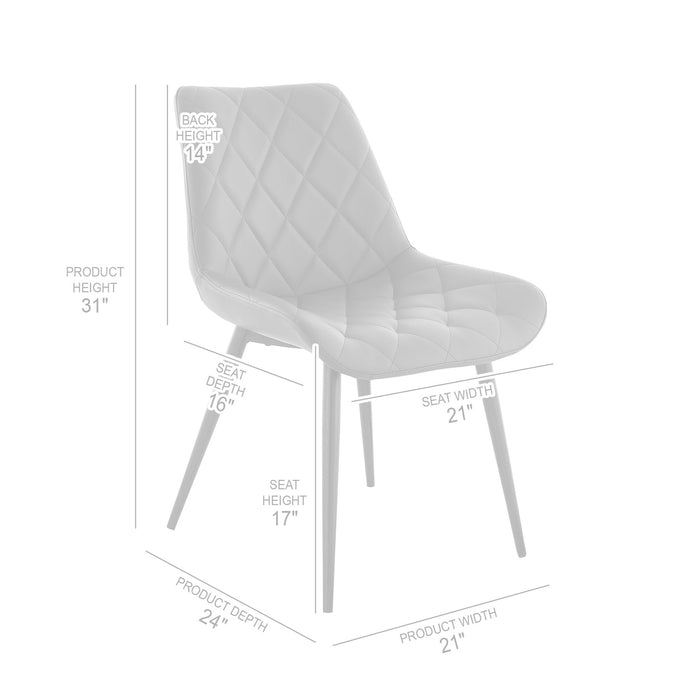 Loralie Black Faux Leather and Black Metal Dining Chairs - Set of 2