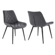 Loralie Gray Faux Leather and Black Metal Dining Chairs - Set of 2 - Furniture City (CA)l