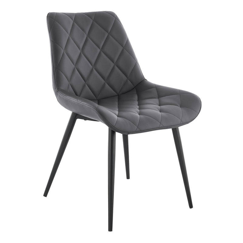 Loralie Gray Faux Leather and Black Metal Dining Chairs - Set of 2 - Furniture City (CA)l