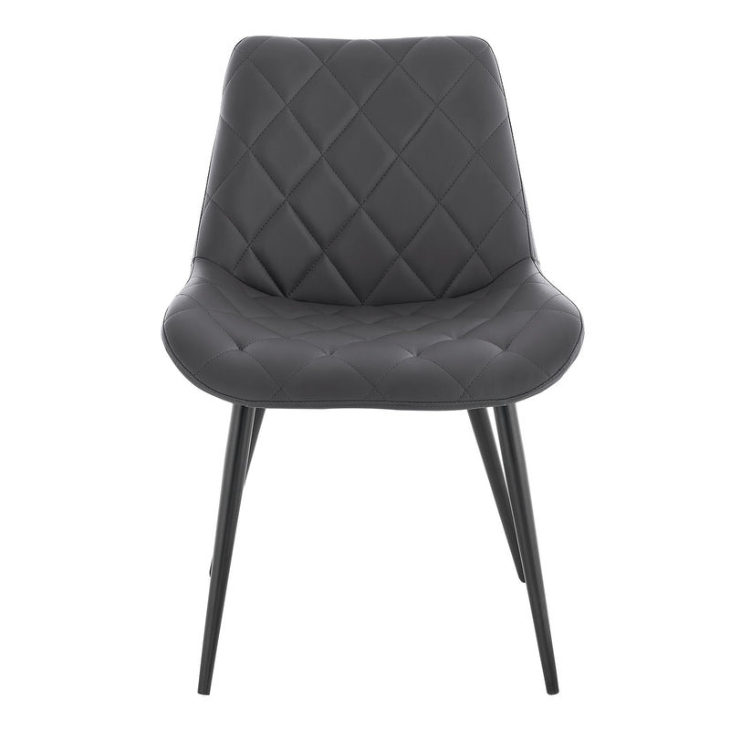Loralie Gray Faux Leather and Black Metal Dining Chairs - Set of 2 - Furniture City (CA)l