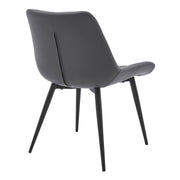 Loralie Gray Faux Leather and Black Metal Dining Chairs - Set of 2 - Furniture City (CA)l