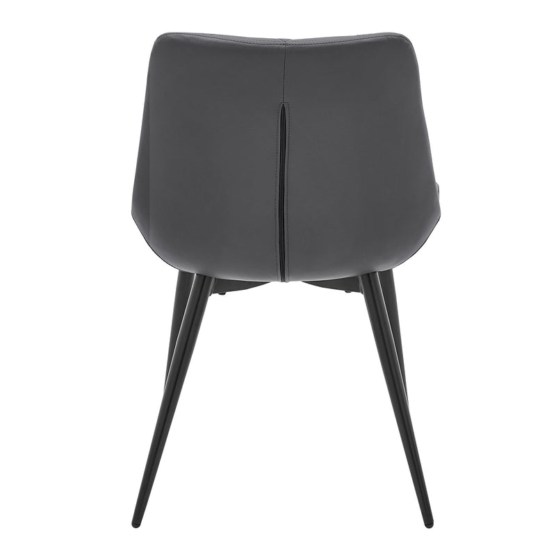 Loralie Gray Faux Leather and Black Metal Dining Chairs - Set of 2 - Furniture City (CA)l