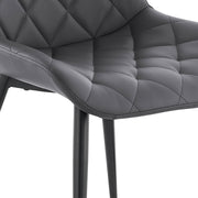 Loralie Gray Faux Leather and Black Metal Dining Chairs - Set of 2 - Furniture City (CA)l
