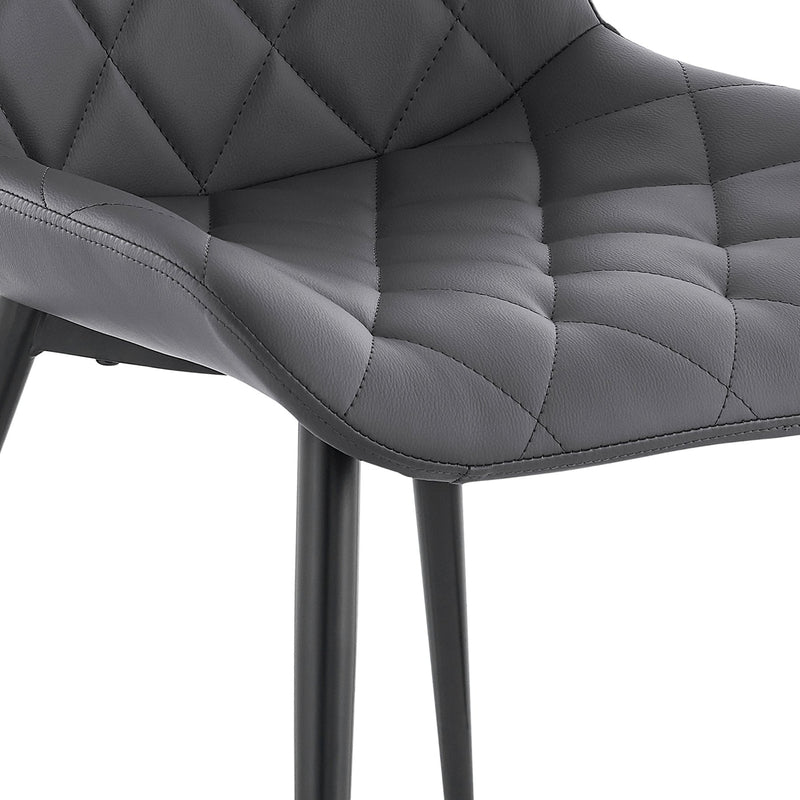 Loralie Gray Faux Leather and Black Metal Dining Chairs - Set of 2 - Furniture City (CA)l