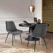 Loralie Gray Faux Leather and Black Metal Dining Chairs - Set of 2 - Furniture City (CA)l