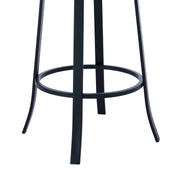 Lotus Contemporary 26" Counter Height Barstool in Matte Black Finish and Gray Faux Leather - Furniture City (CA)l
