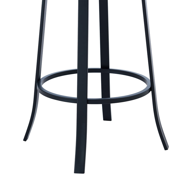 Lotus Contemporary 26" Counter Height Barstool in Matte Black Finish and Gray Faux Leather - Furniture City (CA)l