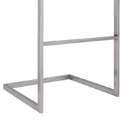 Lucas Contemporary 30" Bar Height Barstool in Brushed Stainless Steel Finish and Gray Faux Leather - Furniture City (CA)l