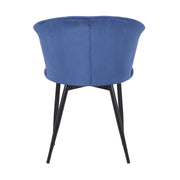 Lulu Contemporary Dining Chair in Black Powder Coated Finish and Blue Velvet - Furniture City (CA)l