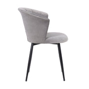 Lulu Contemporary Dining Chair in Black Powder Coated Finish and Gray Velvet - Furniture City (CA)l