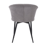 Lulu Contemporary Dining Chair in Black Powder Coated Finish and Gray Velvet - Furniture City (CA)l