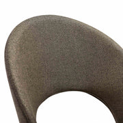 Lucia Swivel Upholstered Dining Chair in Brown Fabric with Black Metal Legs - Set of 2 - Furniture City (CA)l