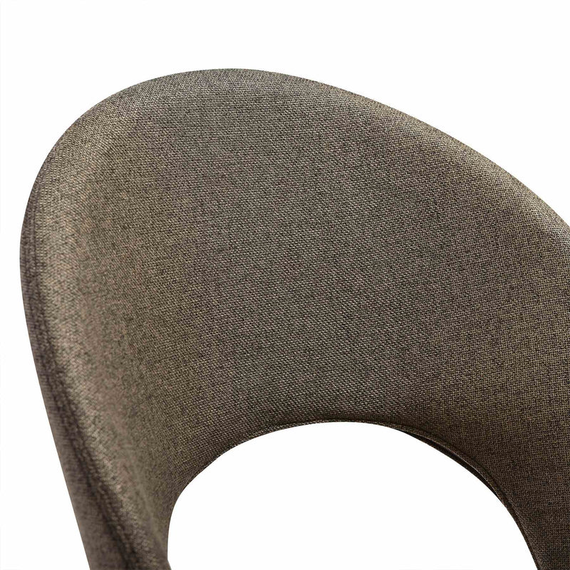 Lucia Swivel Upholstered Dining Chair in Brown Fabric with Black Metal Legs - Set of 2 - Furniture City (CA)l