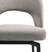 Lucia Swivel Upholstered Dining Chair in Gray Fabric with Black Metal Legs - Set of 2 - Furniture City (CA)l